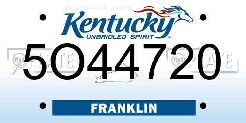 5O44720 Kentucky License Plate