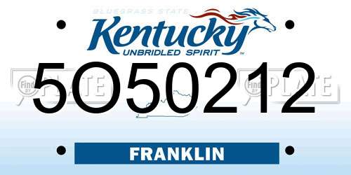 5O50212 Kentucky License Plate