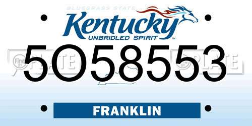 5O58553 Kentucky License Plate