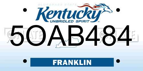 5OAB484 Kentucky License Plate