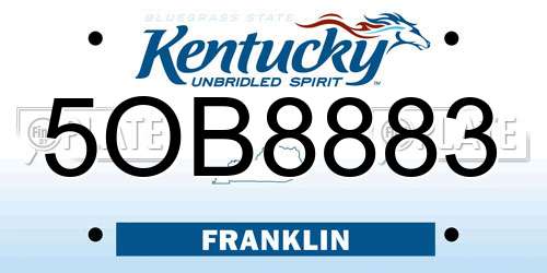 5OB8883 Kentucky License Plate