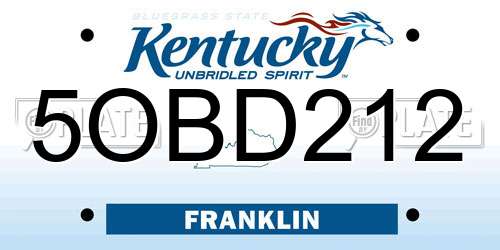 5OBD212 Kentucky License Plate