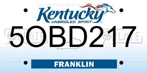 5OBD217 Kentucky License Plate