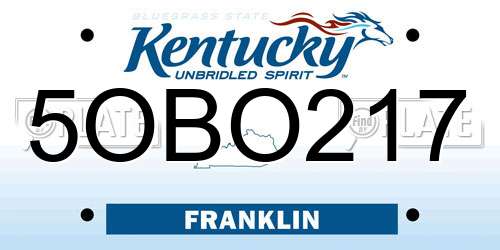 5OBO217 Kentucky License Plate