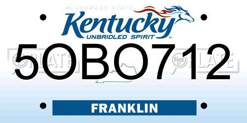 5OBO712 Kentucky License Plate