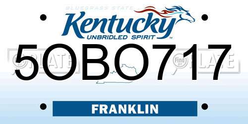 5OBO717 Kentucky License Plate
