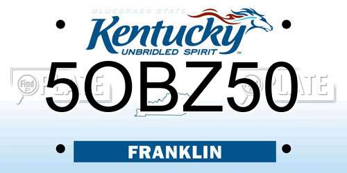 5OBZ50 Kentucky License Plate