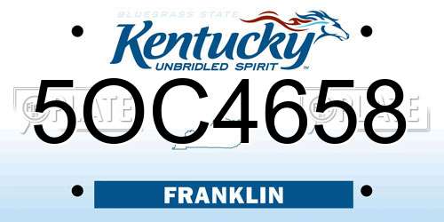 5OC4658 Kentucky License Plate