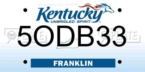 5ODB33 Kentucky License Plate