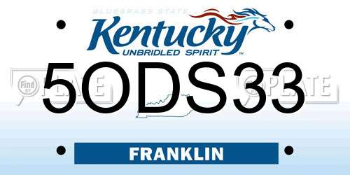 5ODS33 Kentucky License Plate