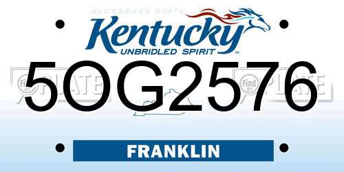 5OG2576 Kentucky License Plate