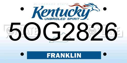 5OG2826 Kentucky License Plate