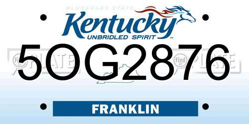 5OG2876 Kentucky License Plate