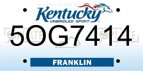 5OG7414 Kentucky License Plate