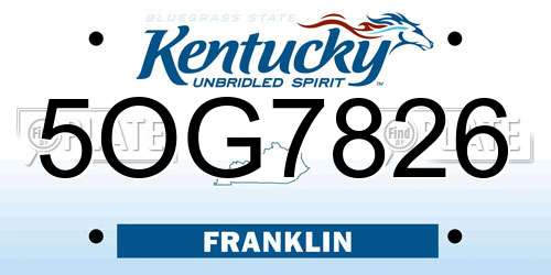 5OG7826 Kentucky License Plate