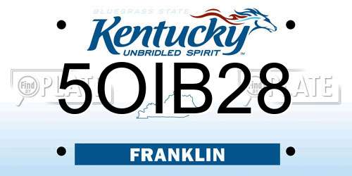 5OIB28 Kentucky License Plate