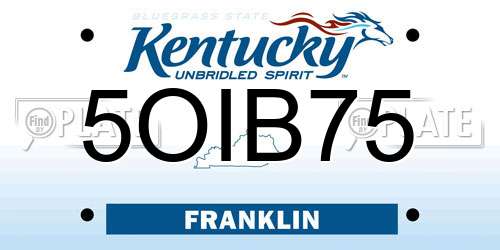 5OIB75 Kentucky License Plate