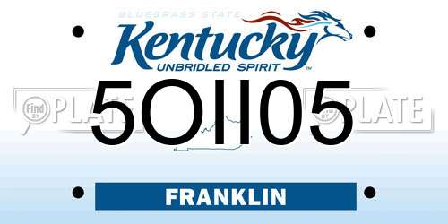 5OII05 Kentucky License Plate