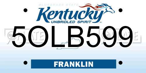 5OLB599 Kentucky License Plate