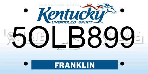 5OLB899 Kentucky License Plate