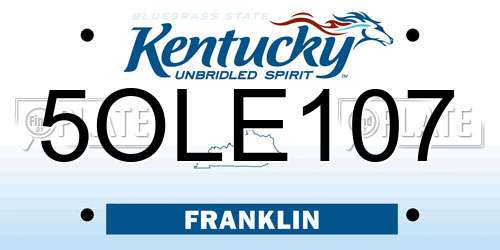 5OLE107 Kentucky License Plate