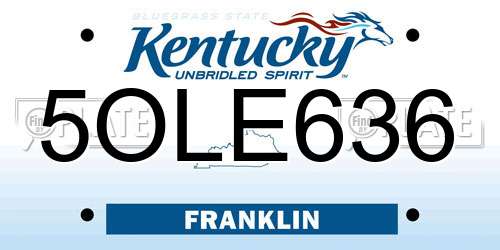 5OLE636 Kentucky License Plate
