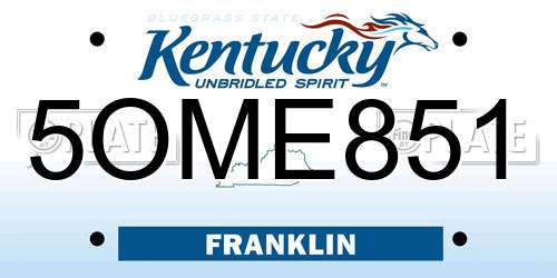 5OME851 Kentucky License Plate
