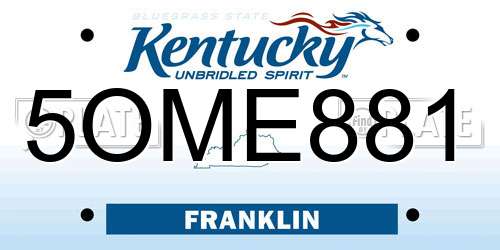 5OME881 Kentucky License Plate