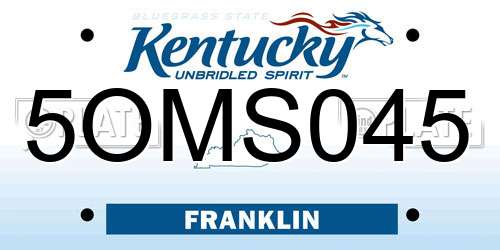 5OMS045 Kentucky License Plate