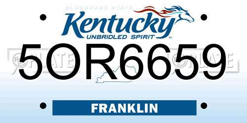 5OR6659 Kentucky License Plate