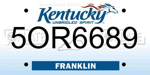 5OR6689 Kentucky License Plate