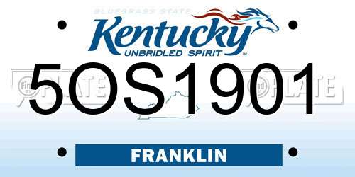 5OS1901 Kentucky License Plate