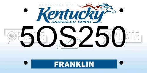 5OS250 Kentucky License Plate