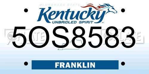 5OS8583 Kentucky License Plate