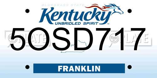 5OSD717 Kentucky License Plate