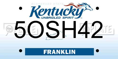 5OSH42 Kentucky License Plate