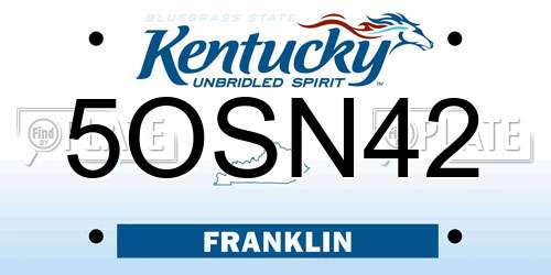 5OSN42 Kentucky License Plate