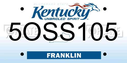 5OSS105 Kentucky License Plate