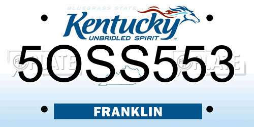 5OSS553 Kentucky License Plate