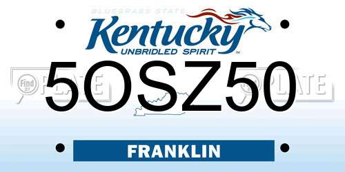 5OSZ50 Kentucky License Plate