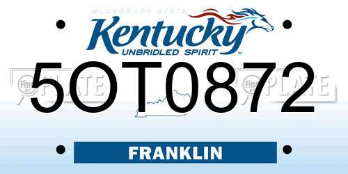5OT0872 Kentucky License Plate
