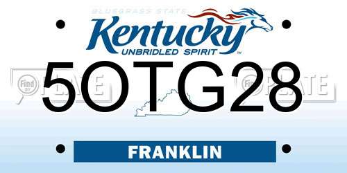 5OTG28 Kentucky License Plate