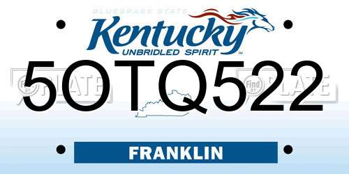 5OTQ522 Kentucky License Plate