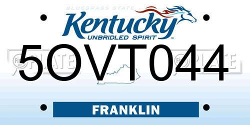 5OVT044 Kentucky License Plate