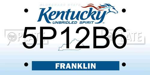 5P12B6 Kentucky License Plate