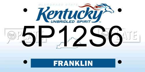 5P12S6 Kentucky License Plate