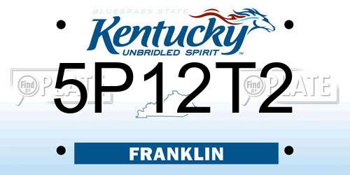 5P12T2 Kentucky License Plate