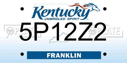 5P12Z2 Kentucky License Plate