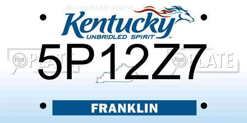 5P12Z7 Kentucky License Plate