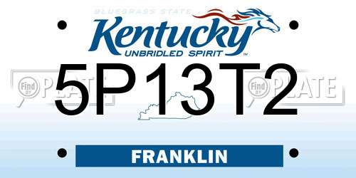 5P13T2 Kentucky License Plate